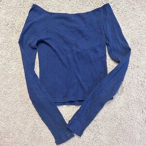 Brandy Melville Mayson Top Off The Soulder in Blue